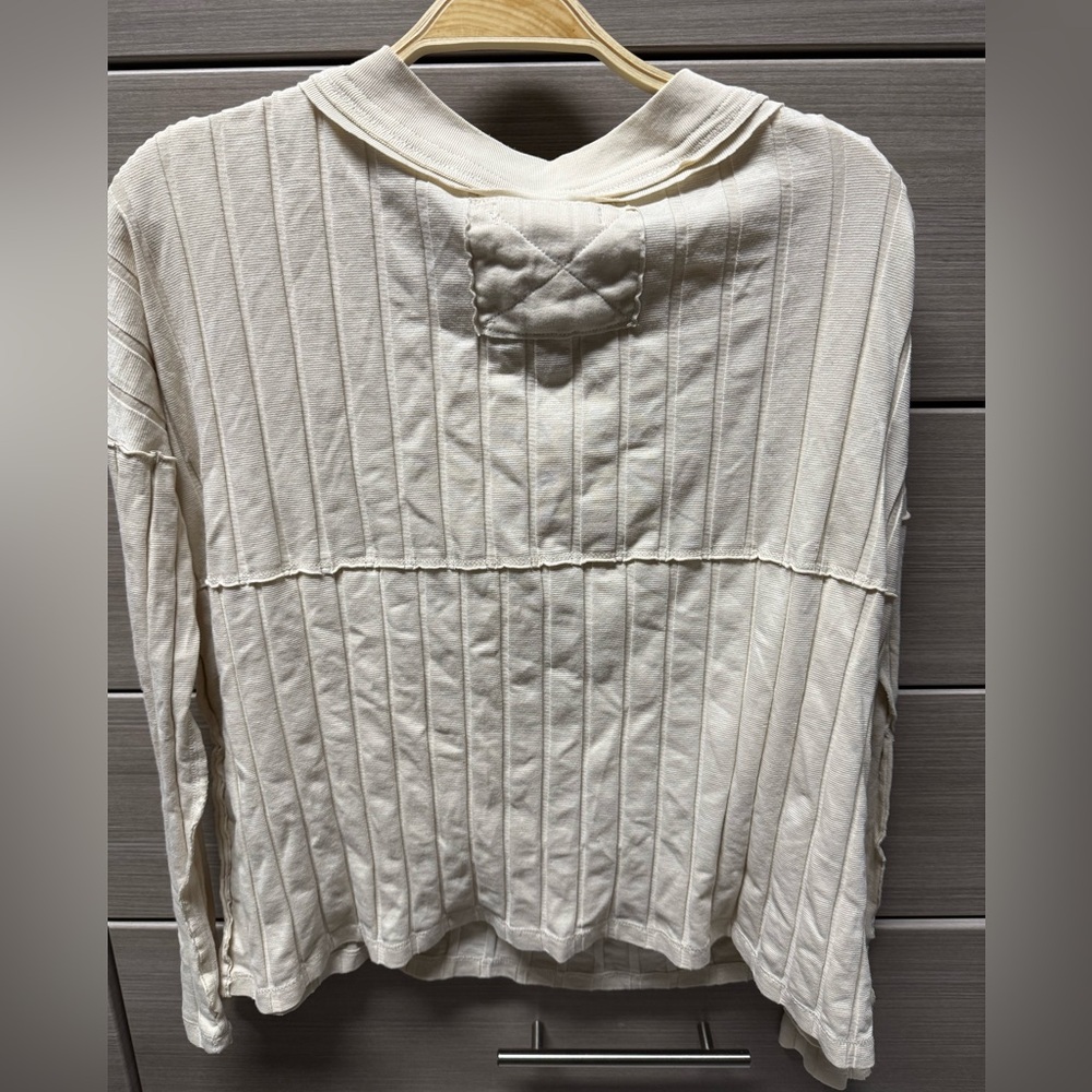 We The Free Off-White Ribbed Button-Up Top - Picture 2 of 4